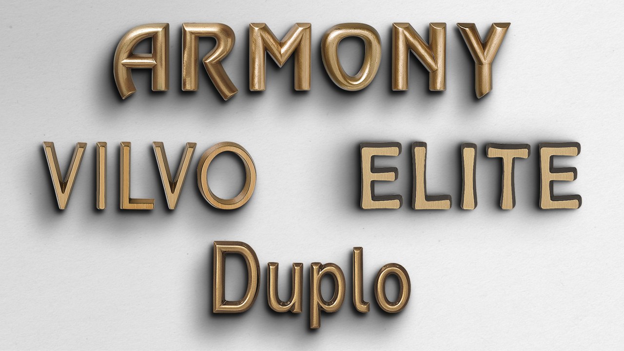 Caratteri Armony / Vilvo / Elite / Duplo
